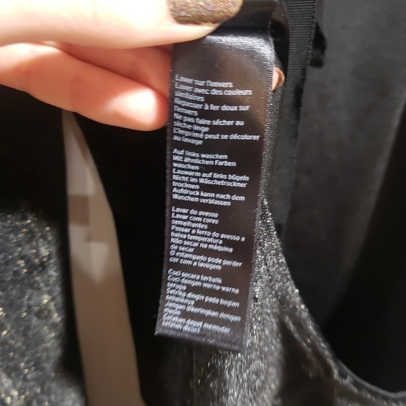 Topshop Black and Gold Velvet Cold Shoulder Bodycon Mini Dress Size 4 - Picture 13 of 16